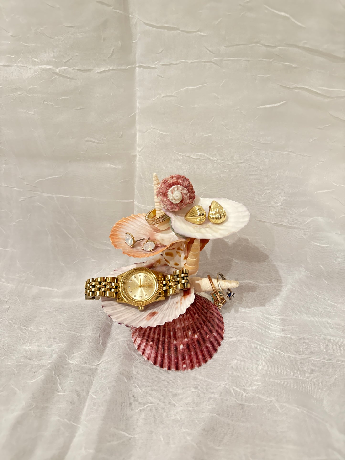 Crimson Tide Seashell Jewelry Stand