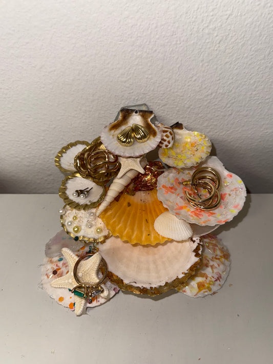 Handmade Seashell Jewelry Holder – Coastal Ring Organizer