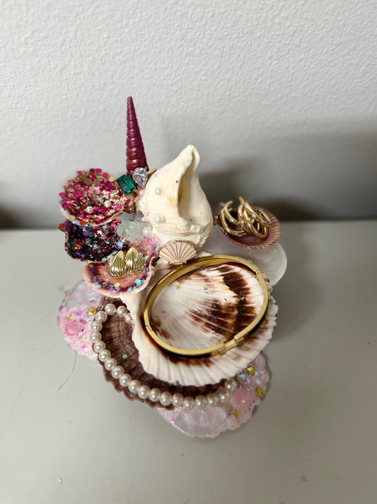 Undersea Magic: Unicorn Shell Ring Holder
