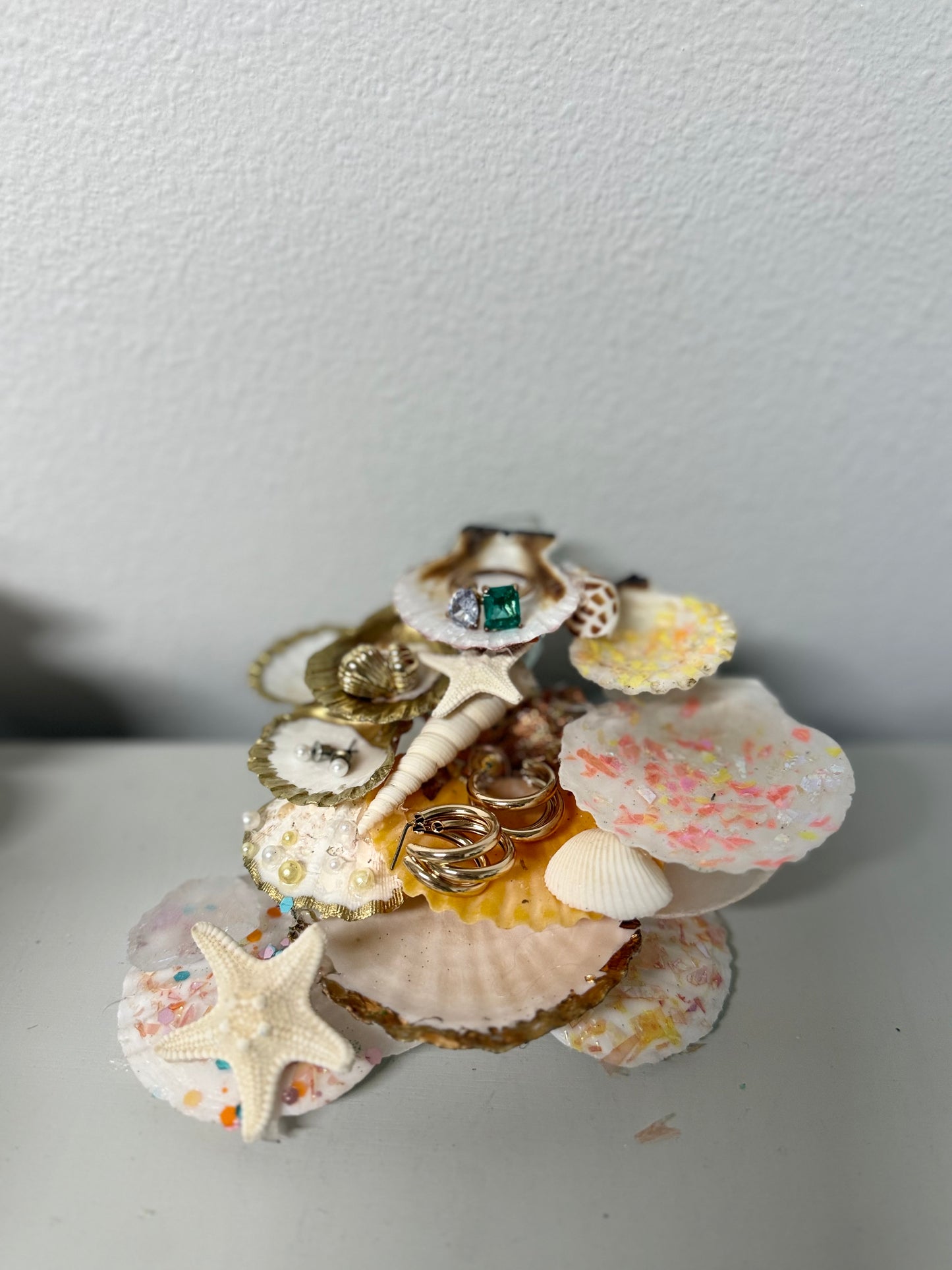 Handmade Seashell Jewelry Holder – Coastal Ring Organizer