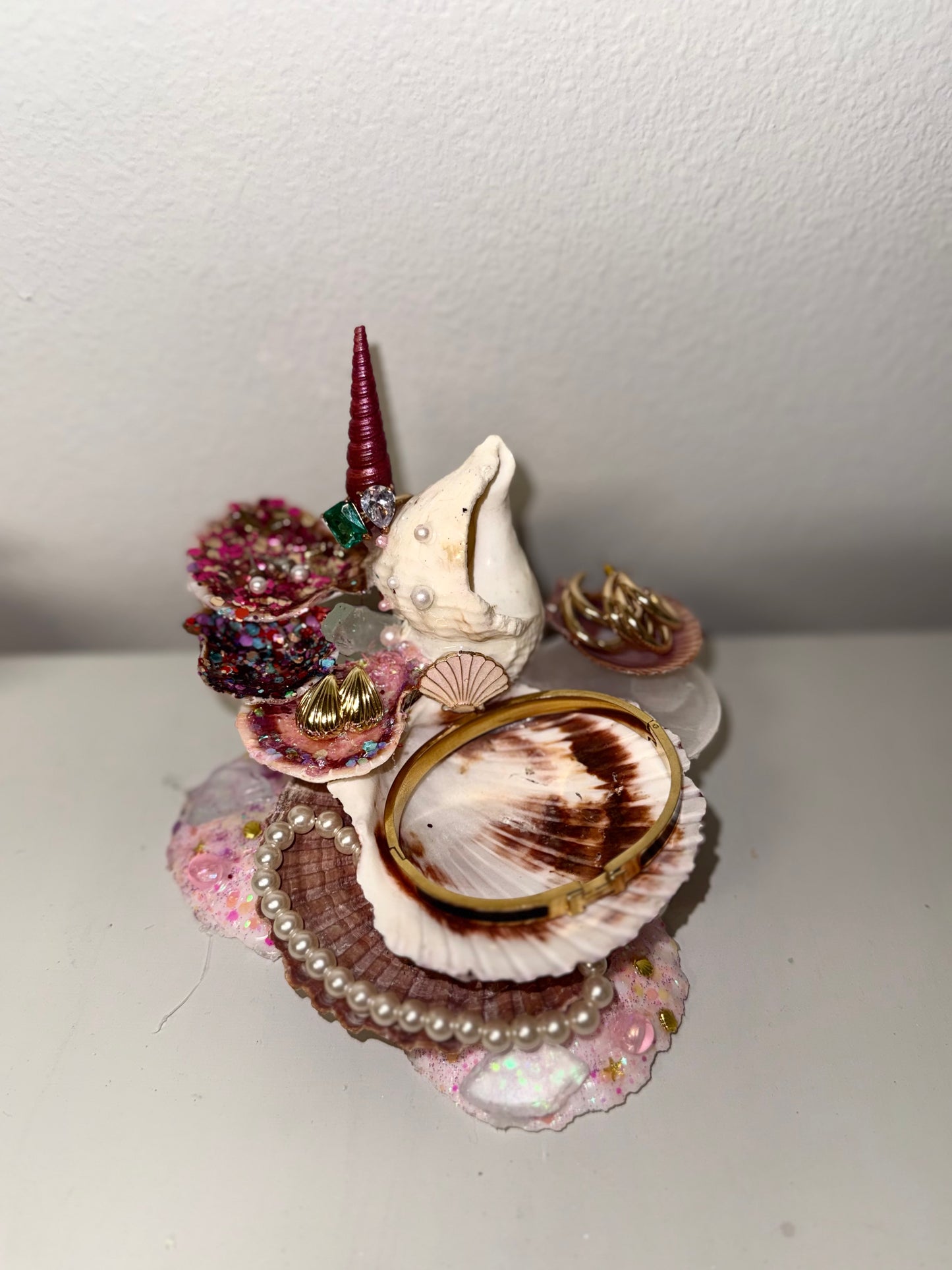 Undersea Magic: Unicorn Shell Ring Holder