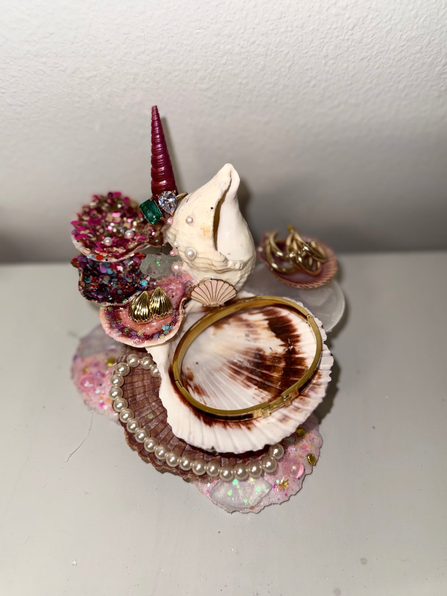 Undersea Magic: Unicorn Shell Ring Holder