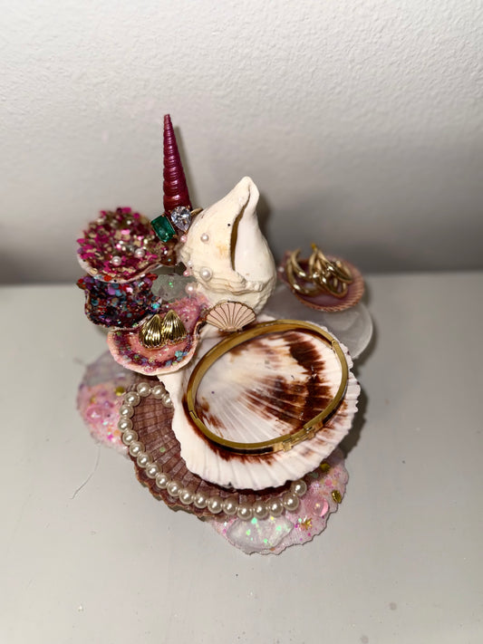 Undersea Magic: Unicorn Shell Ring Holder