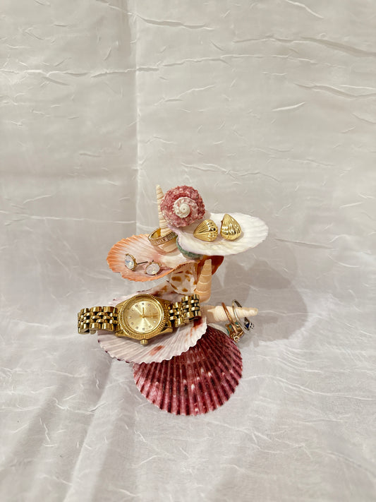 Crimson Tide Seashell Jewelry Stand