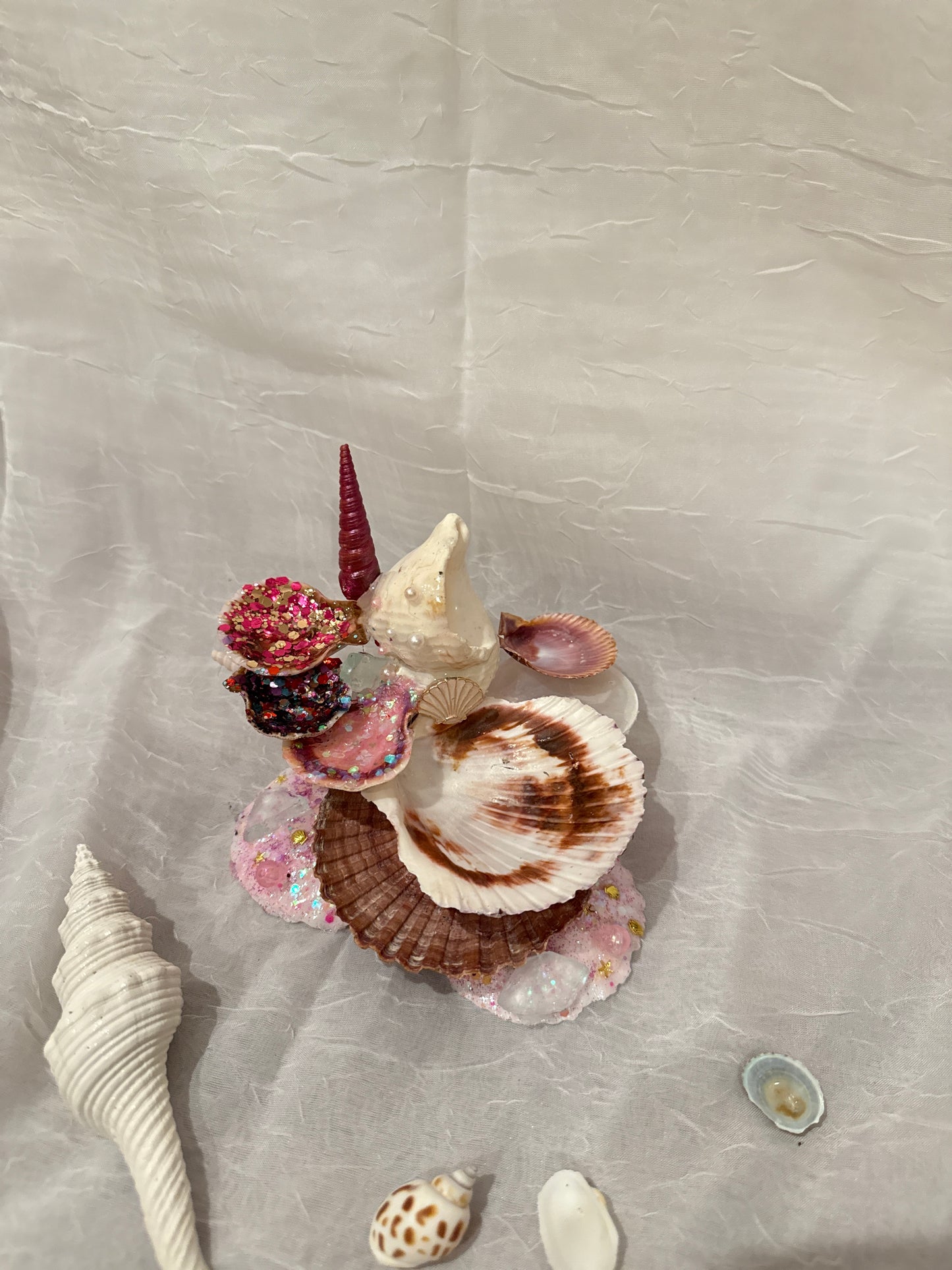 Undersea Magic: Unicorn Shell Ring Holder