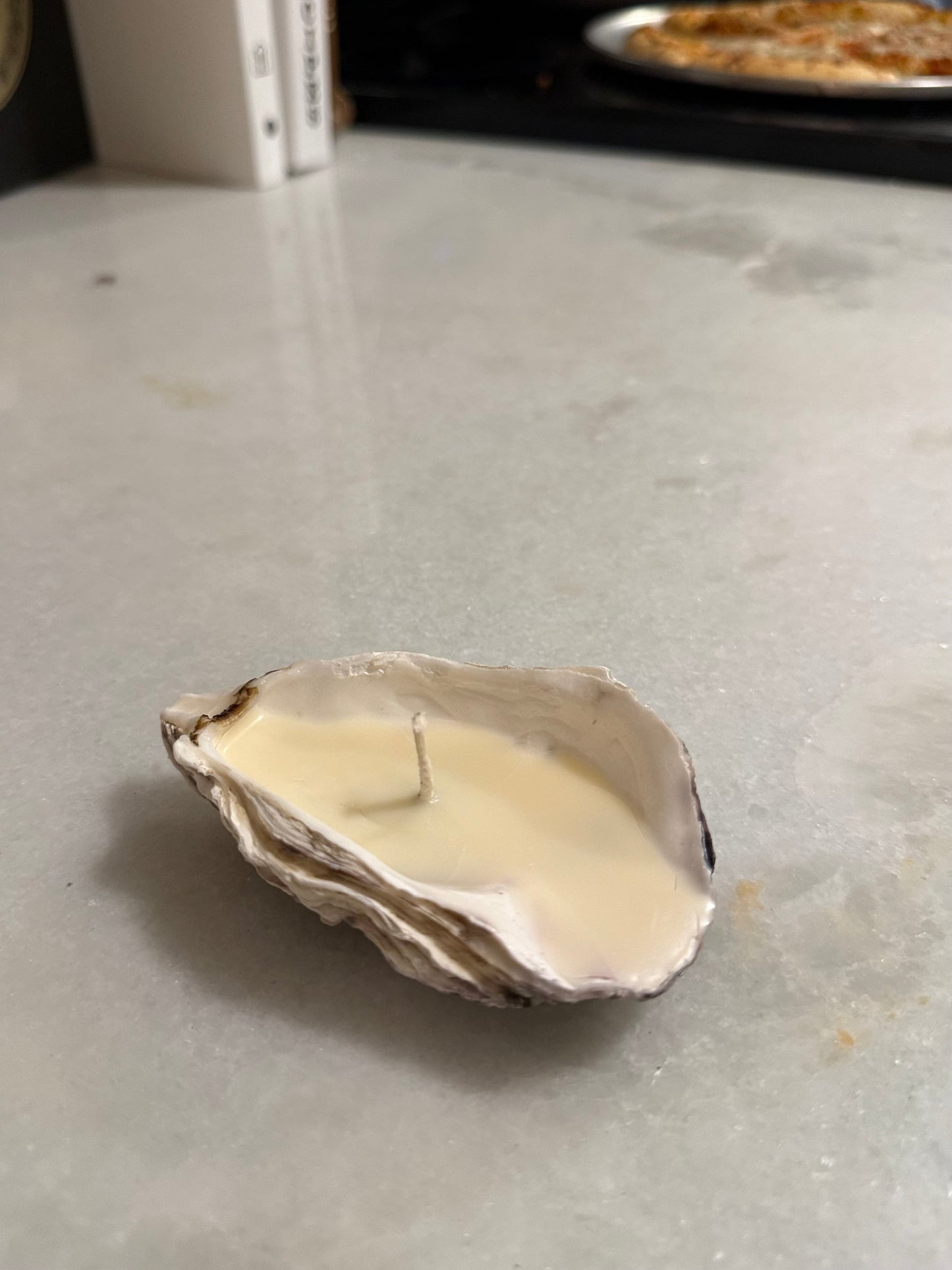 Oyster Luxe- Real Oyster Shell Candle- Set of 3.